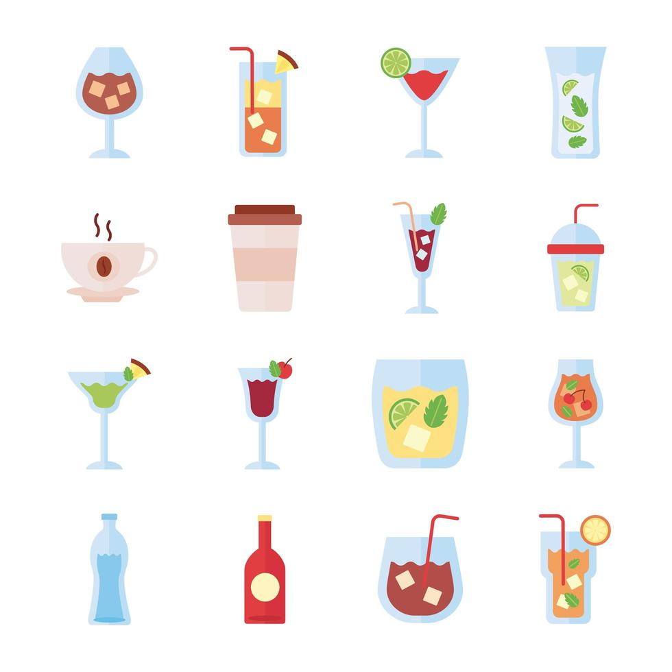 bundel drankjes collectie set pictogrammen vector