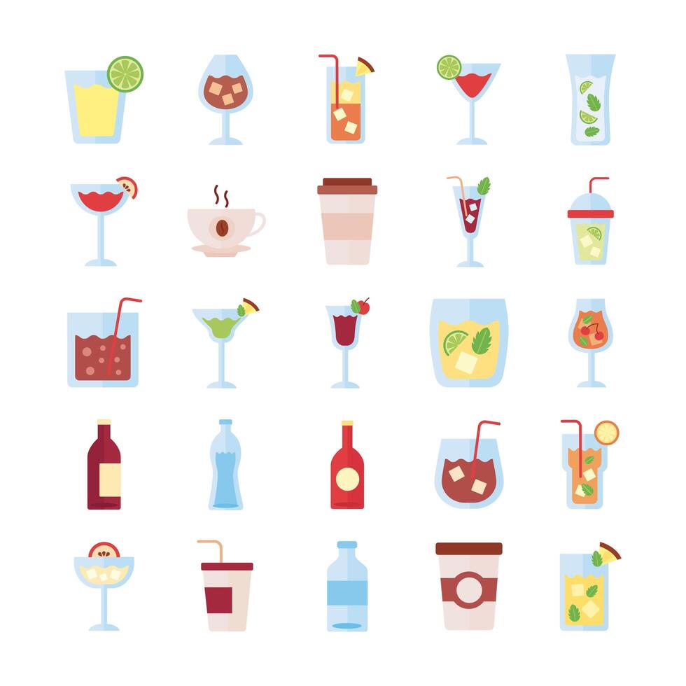 bundel drankjes collectie set pictogrammen vector