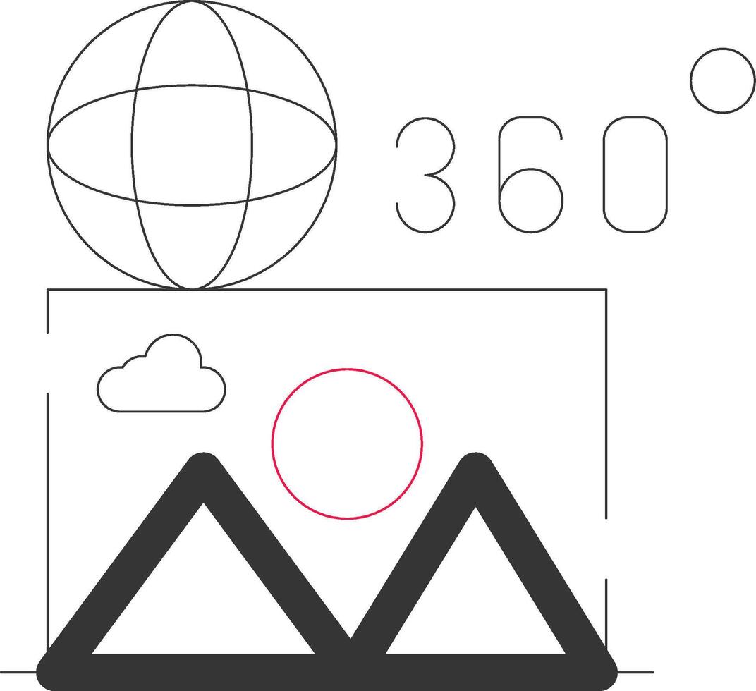 360 beeld creatief icoon ontwerp vector