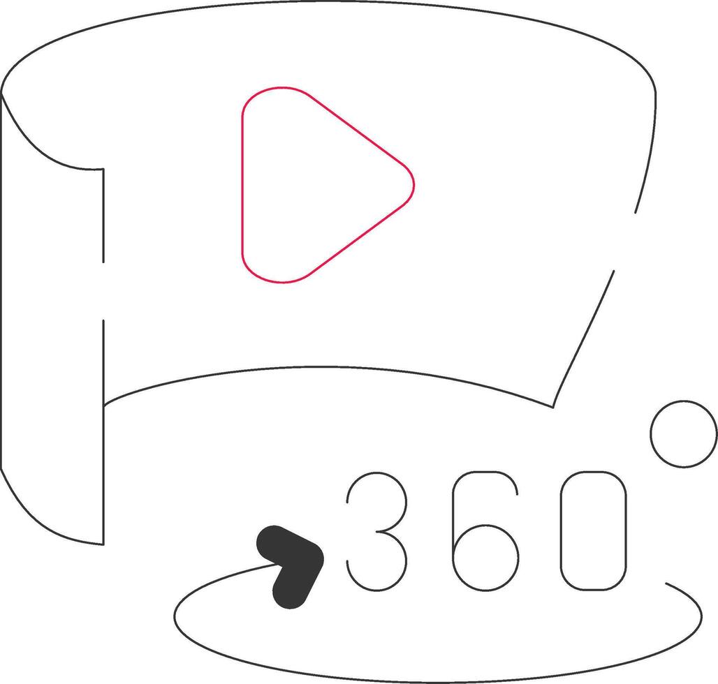 360 mate video creatief icoon ontwerp vector