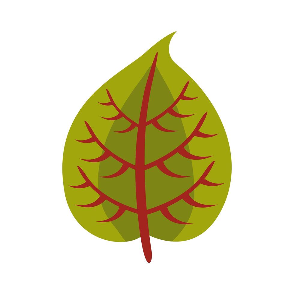 herfst ovaal blad plat stijlicoon vector