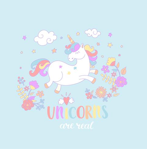 Lettering Unicorn is echt. vector