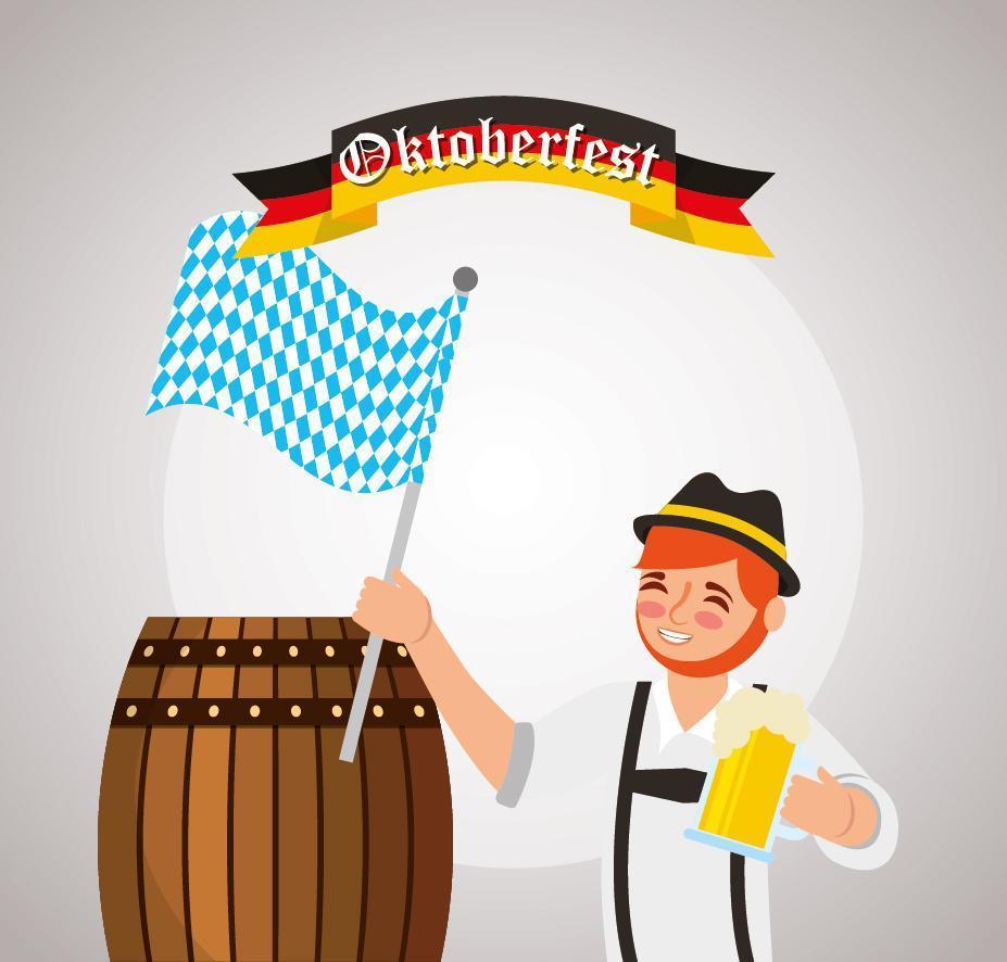 oktoberfest viering illustratie, bierfestival ontwerp vector