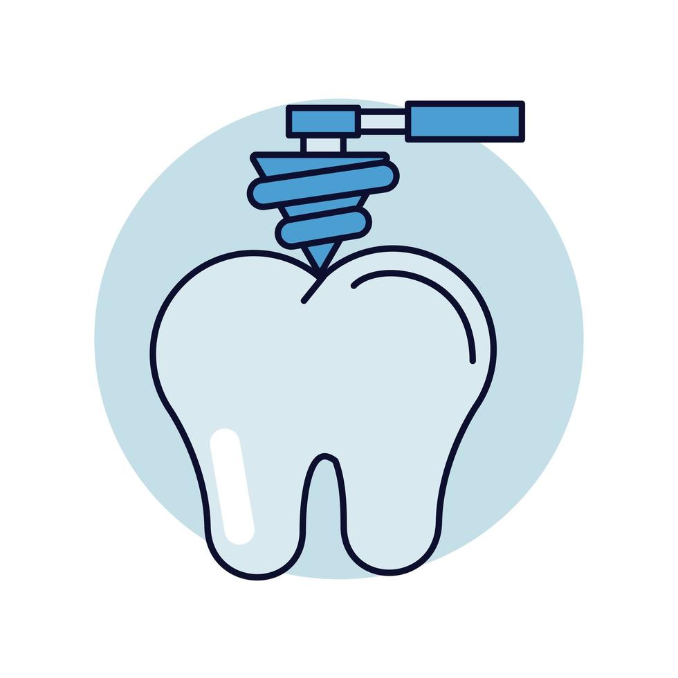 tand met tandarts bur gezondheidspictogram vector