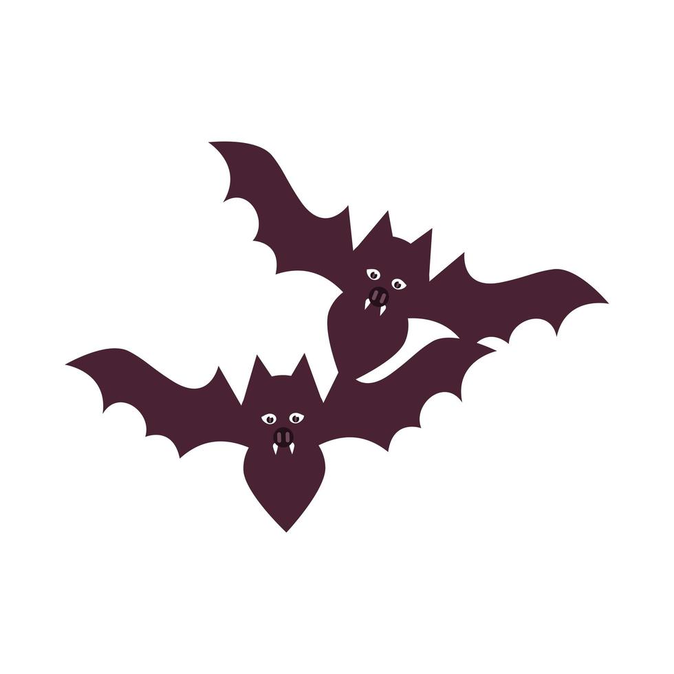 halloween vleermuizen vliegen vlakke stijl vector