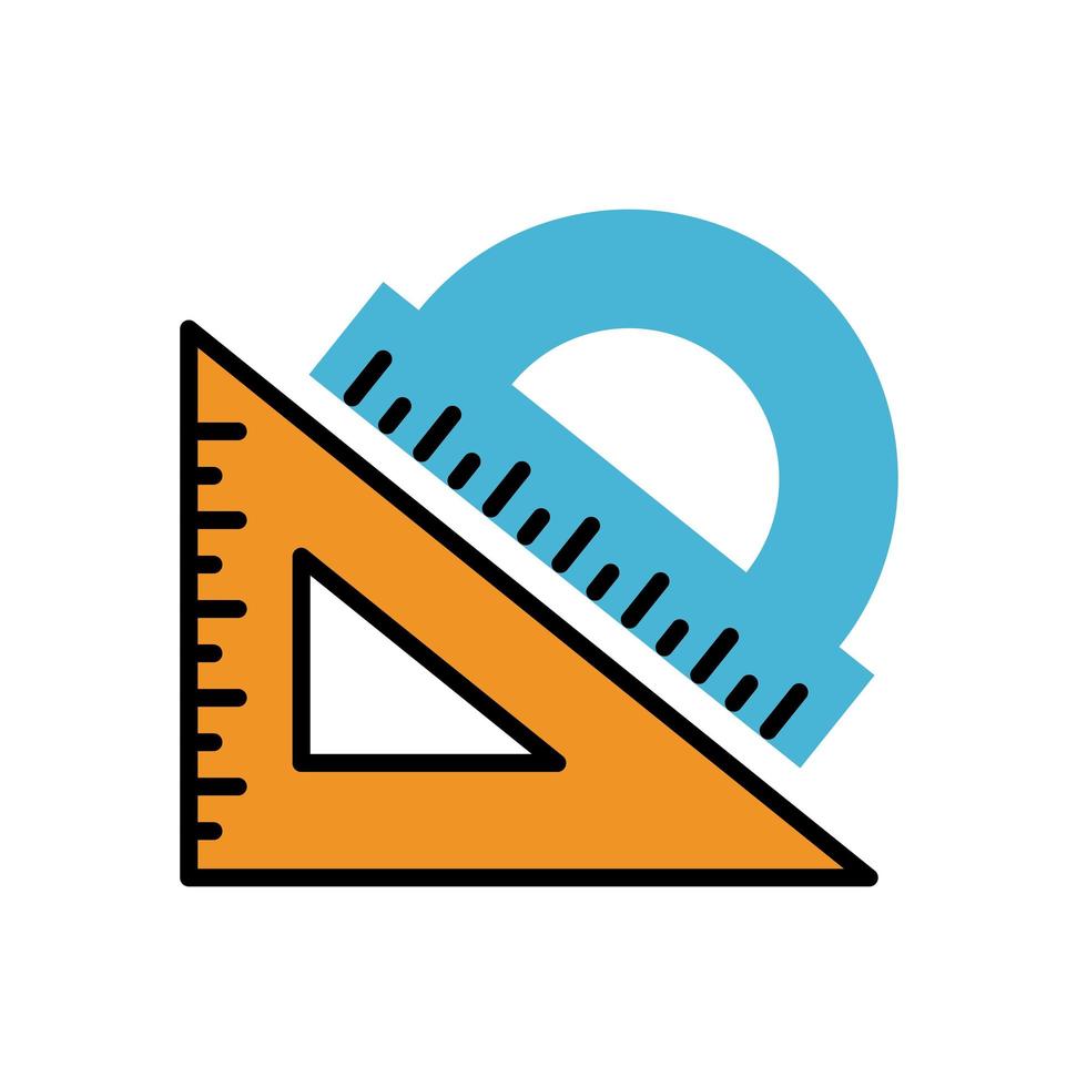 driehoek regels school aanbod geïsoleerde pictogram vector