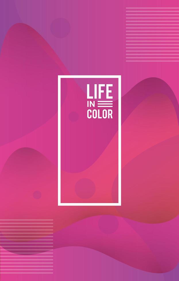 roze golven kleuren met leven in kleur abstracte achtergrond vector