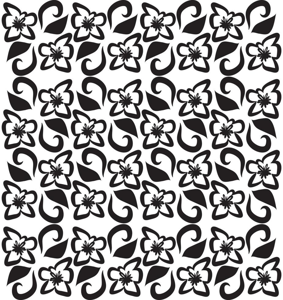 zwart-wit bloemenpatroon in doodle-stijl vector