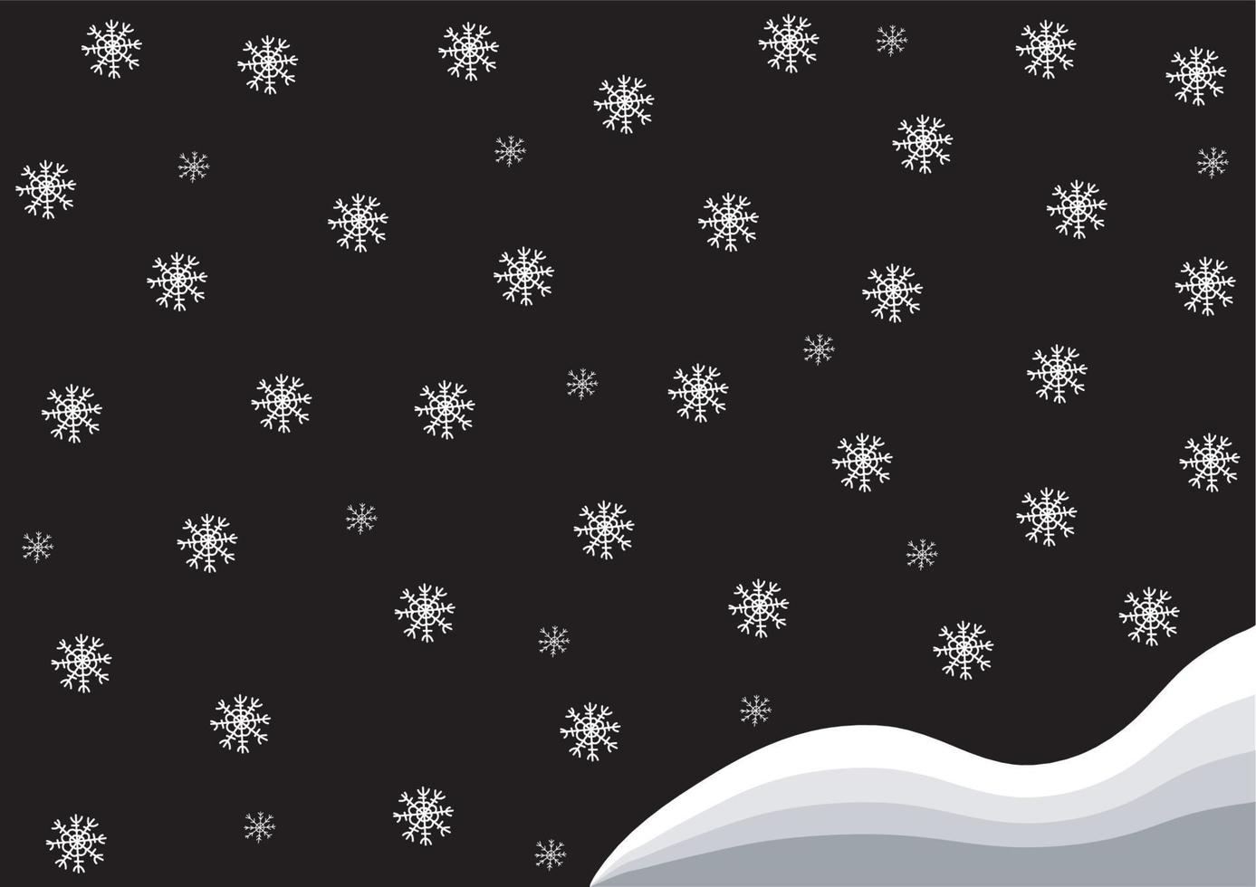 zwart-wit winter doodle achtergrond vector