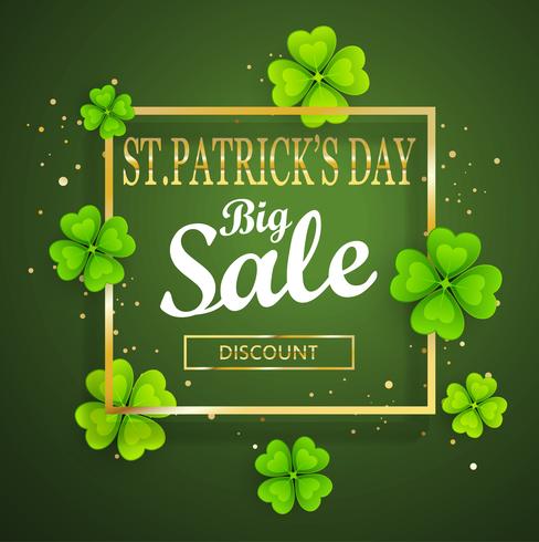 St.Patrick&#39;s day grote verkoop achtergrond. vector