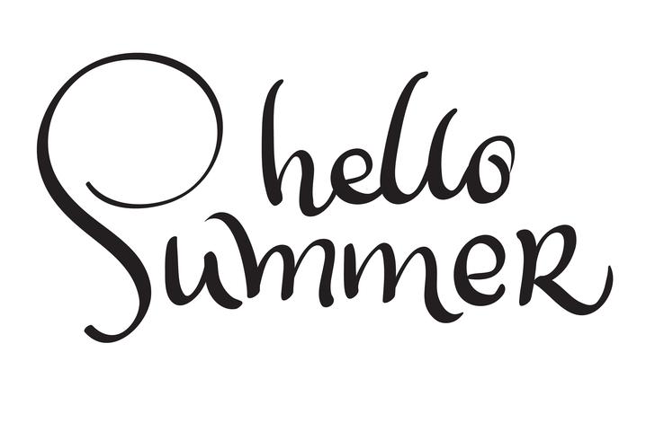 Hallo zomer vector tekst op witte achtergrond. Kalligrafie belettering illustratie EPS10