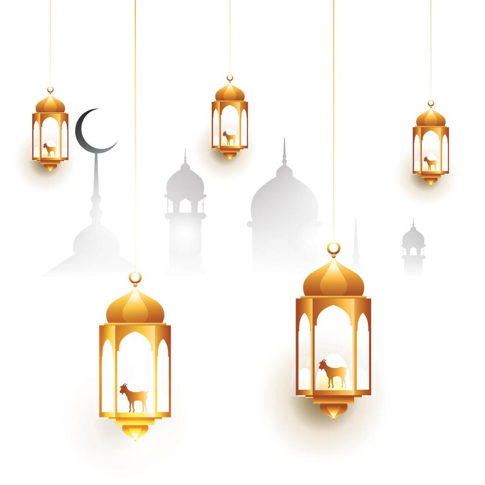 eid al adha en eid al fitr mubarak achtergrond ontwerp vector