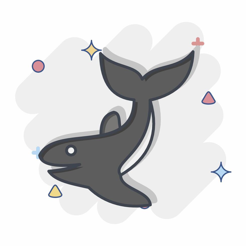 icoon walvis. verwant naar duiken symbool. grappig stijl. gemakkelijk ontwerp illustratie vector