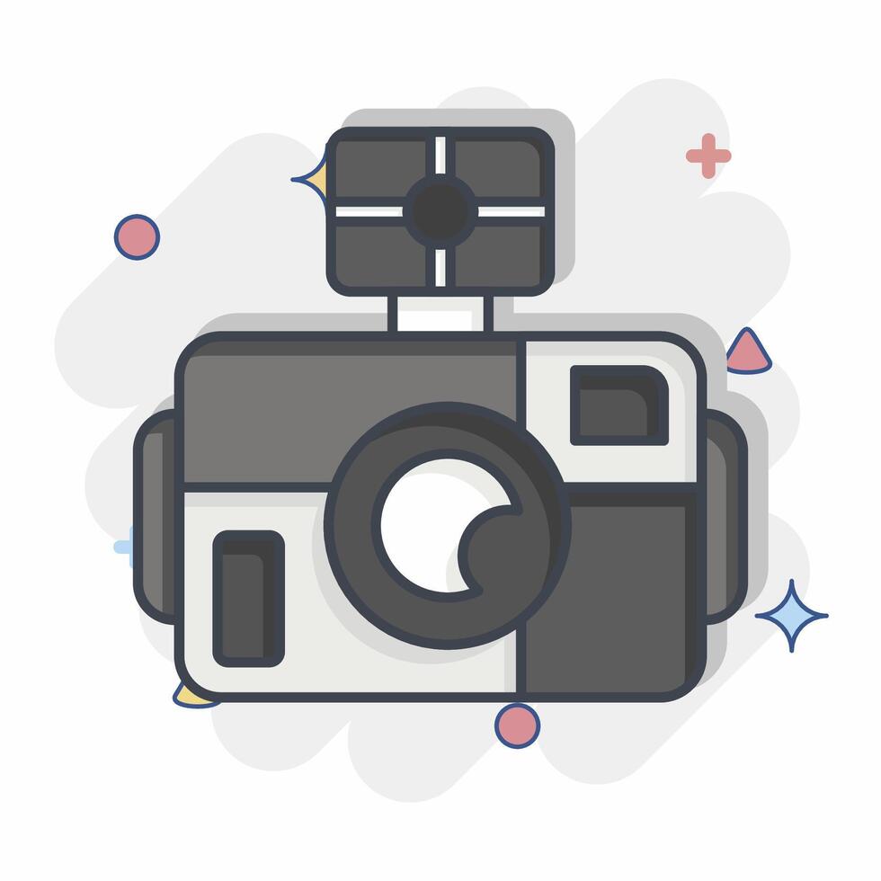 icoon foto camera duiken. verwant naar duiken symbool. grappig stijl. gemakkelijk ontwerp illustratie vector