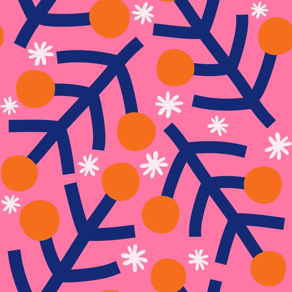 abstract fabriek Afdeling in roze achtergrond behang met wit bloem bloemblaadjes naadloos patroon vector