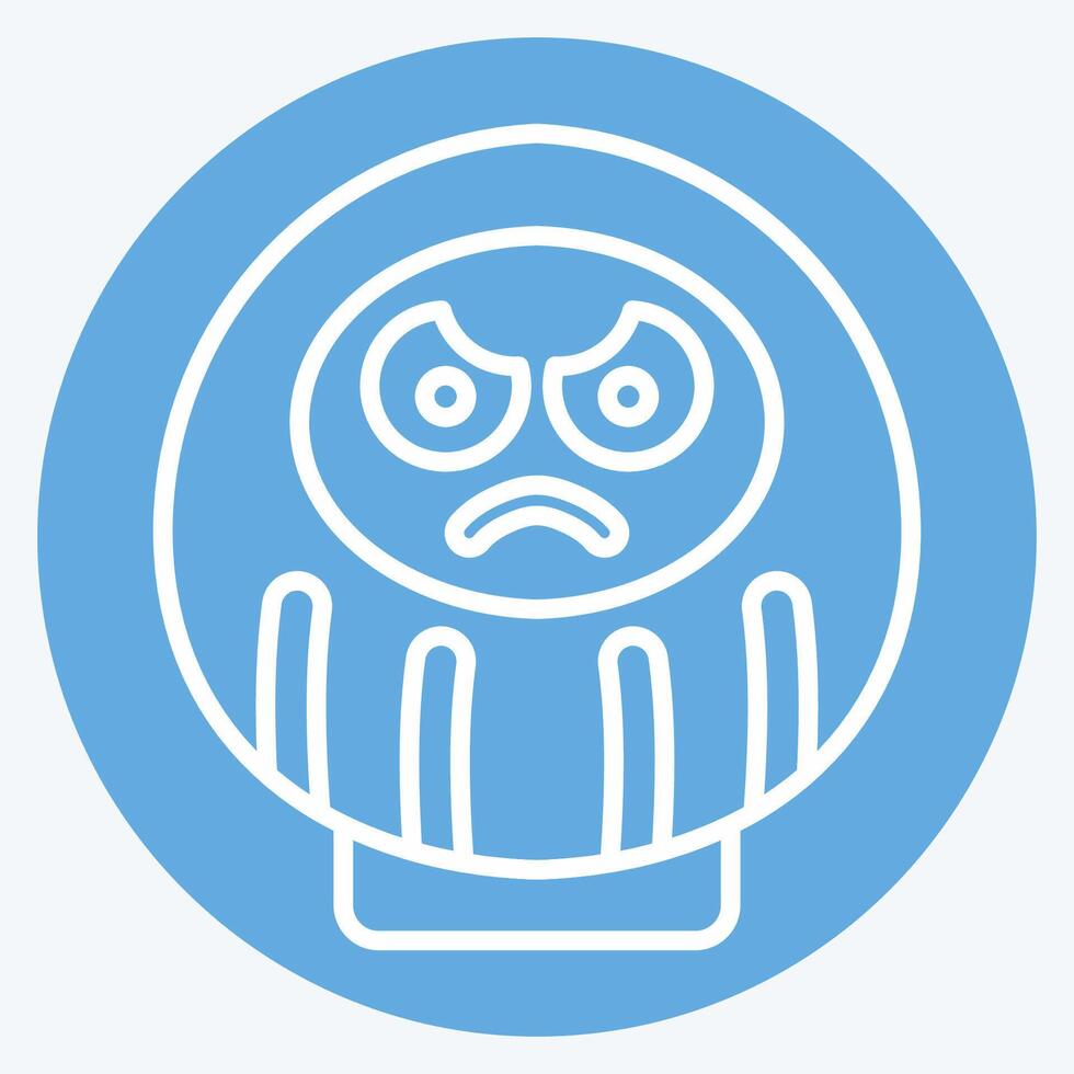 icoon daruma. verwant naar Japan symbool. blauw ogen stijl. gemakkelijk ontwerp illustratie. vector