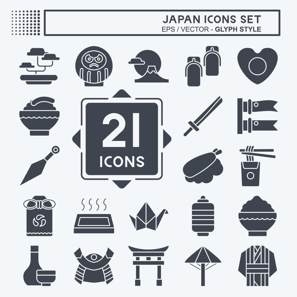 icoon reeks Japan. verwant naar vakantie symbool. glyph stijl. gemakkelijk ontwerp illustratie. vector