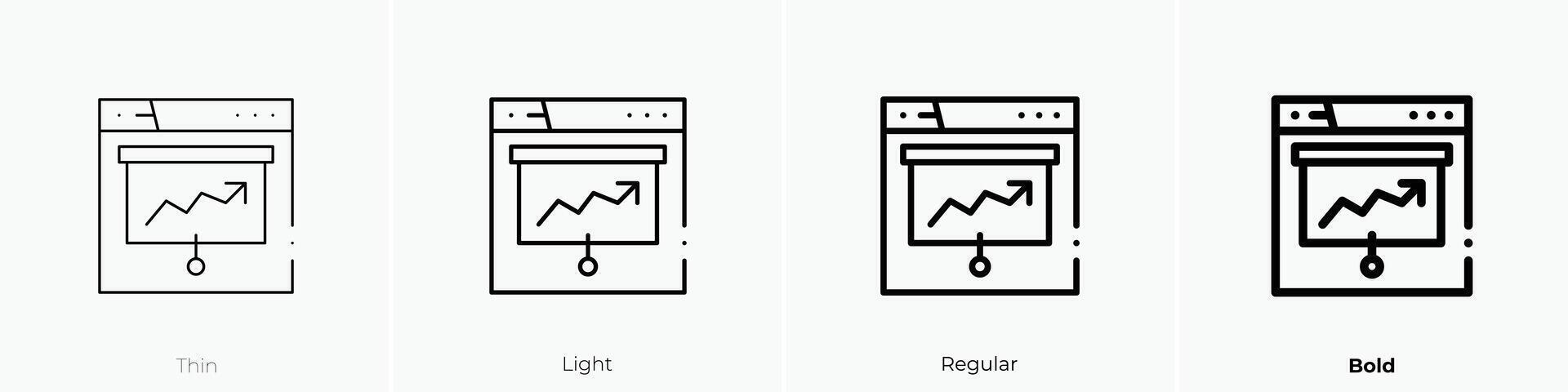 online presentatie icoon. dun, licht, regelmatig en stoutmoedig stijl ontwerp geïsoleerd Aan wit achtergrond vector