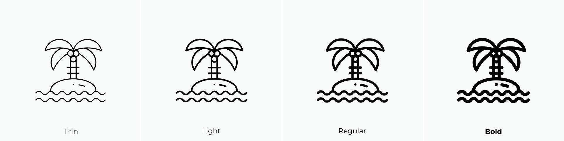 oase icoon. dun, licht, regelmatig en stoutmoedig stijl ontwerp geïsoleerd Aan wit achtergrond vector