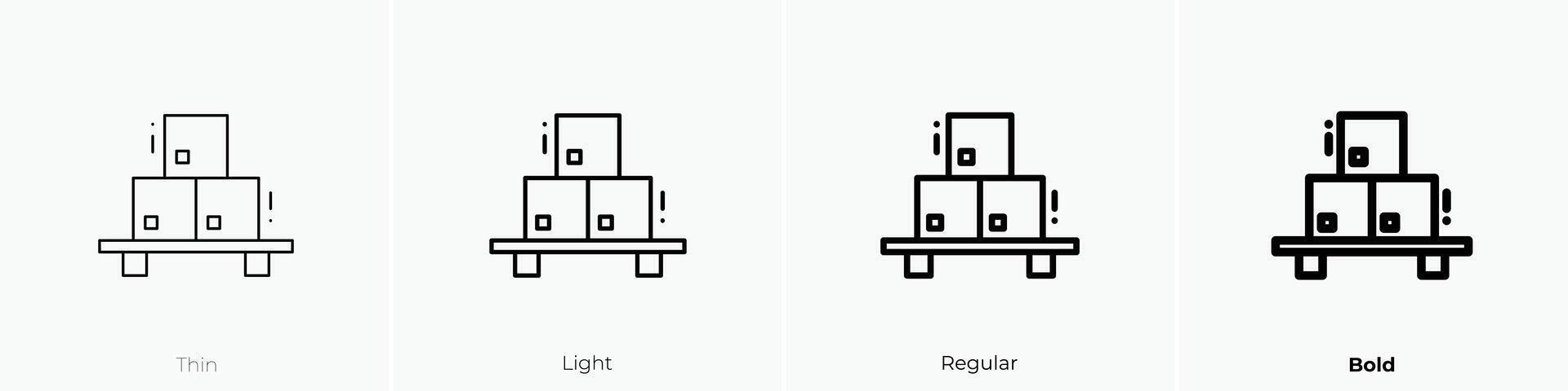 pakketjes icoon. dun, licht, regelmatig en stoutmoedig stijl ontwerp geïsoleerd Aan wit achtergrond vector