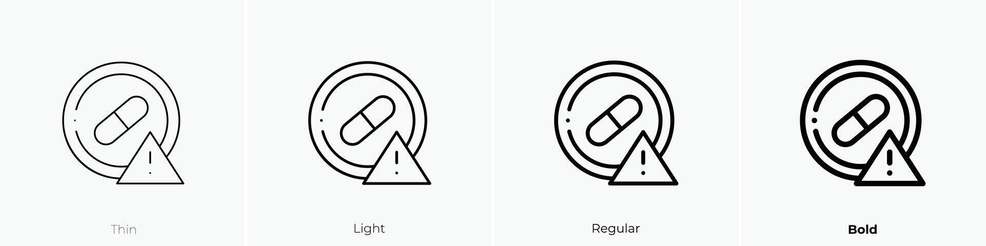 overdosis icoon. dun, licht, regelmatig en stoutmoedig stijl ontwerp geïsoleerd Aan wit achtergrond vector