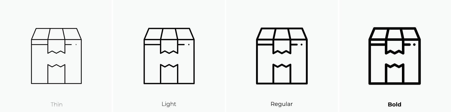 pakket icoon. dun, licht, regelmatig en stoutmoedig stijl ontwerp geïsoleerd Aan wit achtergrond vector