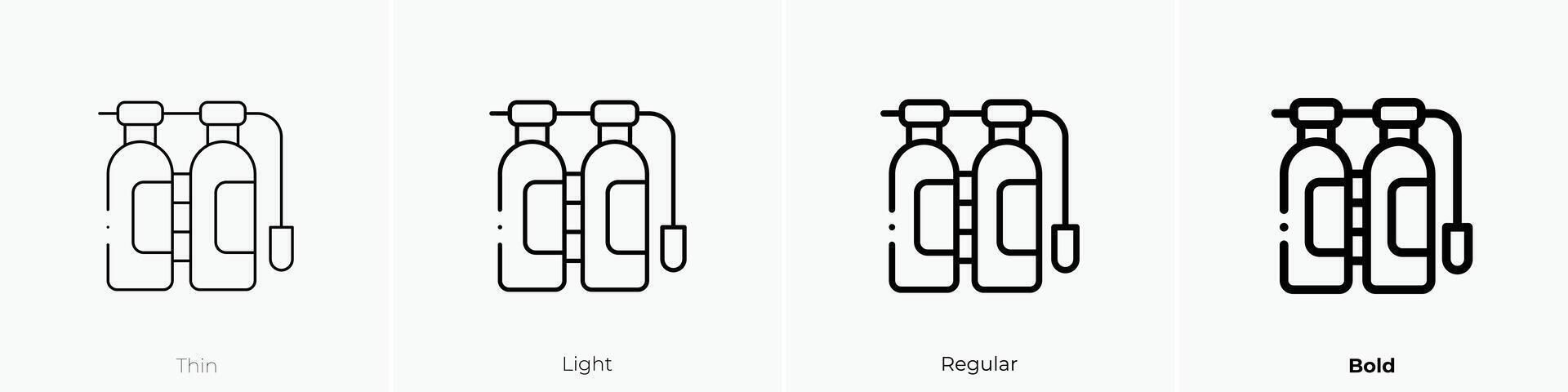 zuurstof buis icoon. dun, licht, regelmatig en stoutmoedig stijl ontwerp geïsoleerd Aan wit achtergrond vector