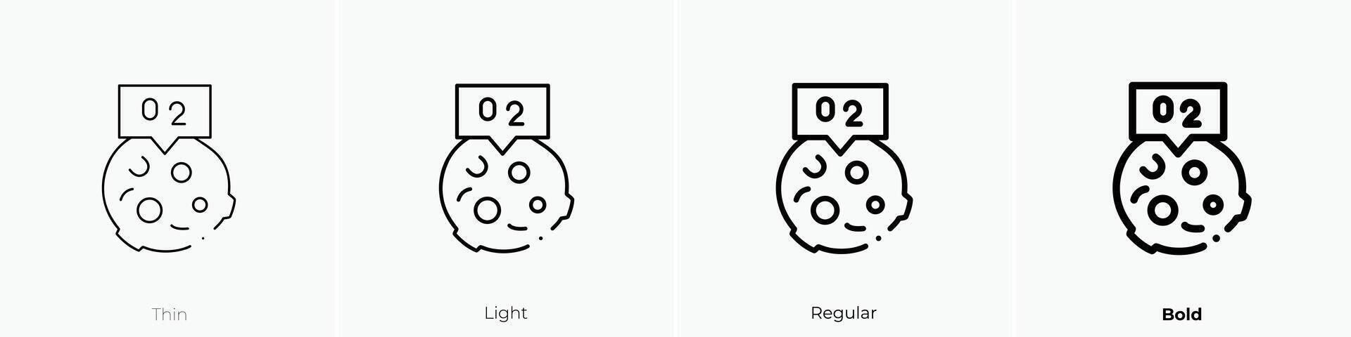 zuurstof icoon. dun, licht, regelmatig en stoutmoedig stijl ontwerp geïsoleerd Aan wit achtergrond vector