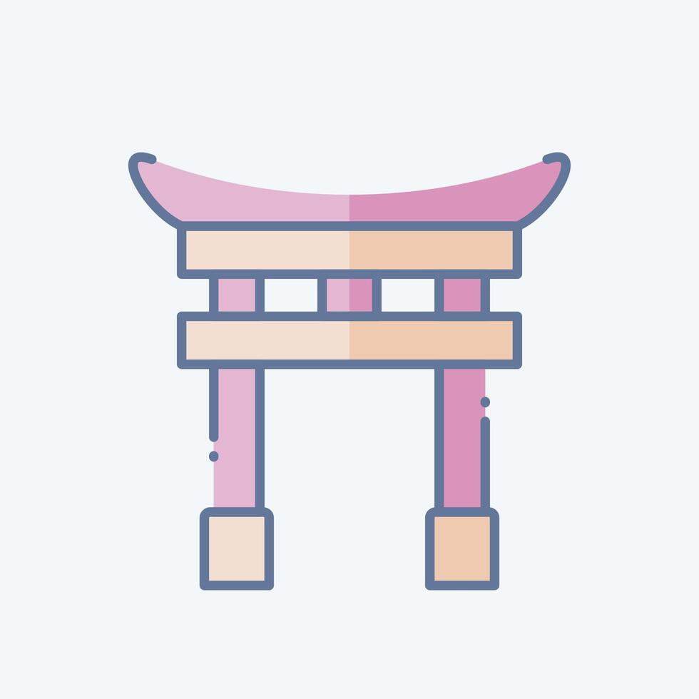 icoon tori poort. verwant naar Japan symbool. tekening stijl. gemakkelijk ontwerp illustratie. vector