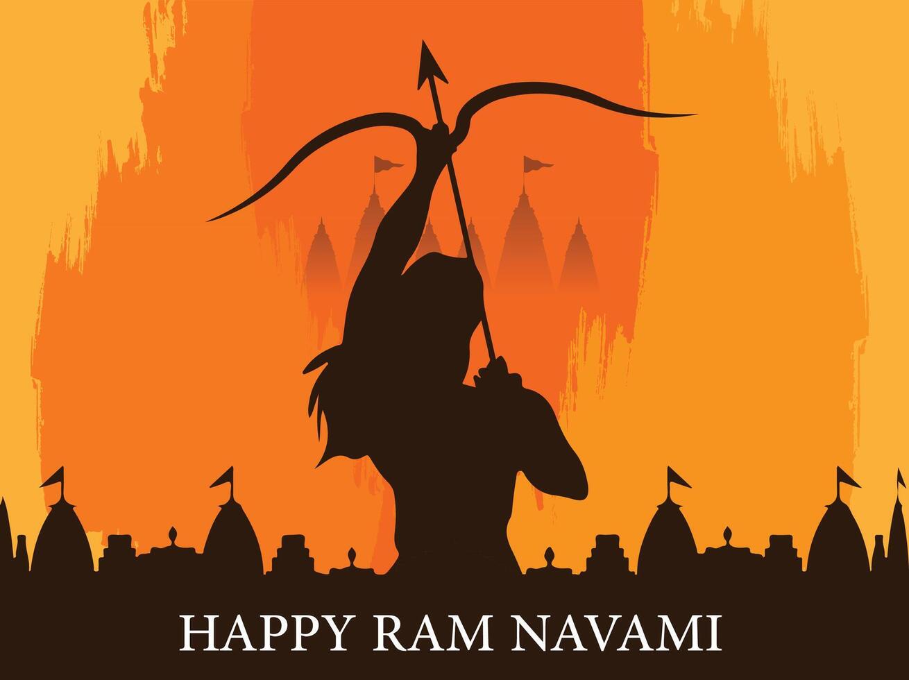 illustratie van een achtergrond voor vieren shree RAM navami. vector