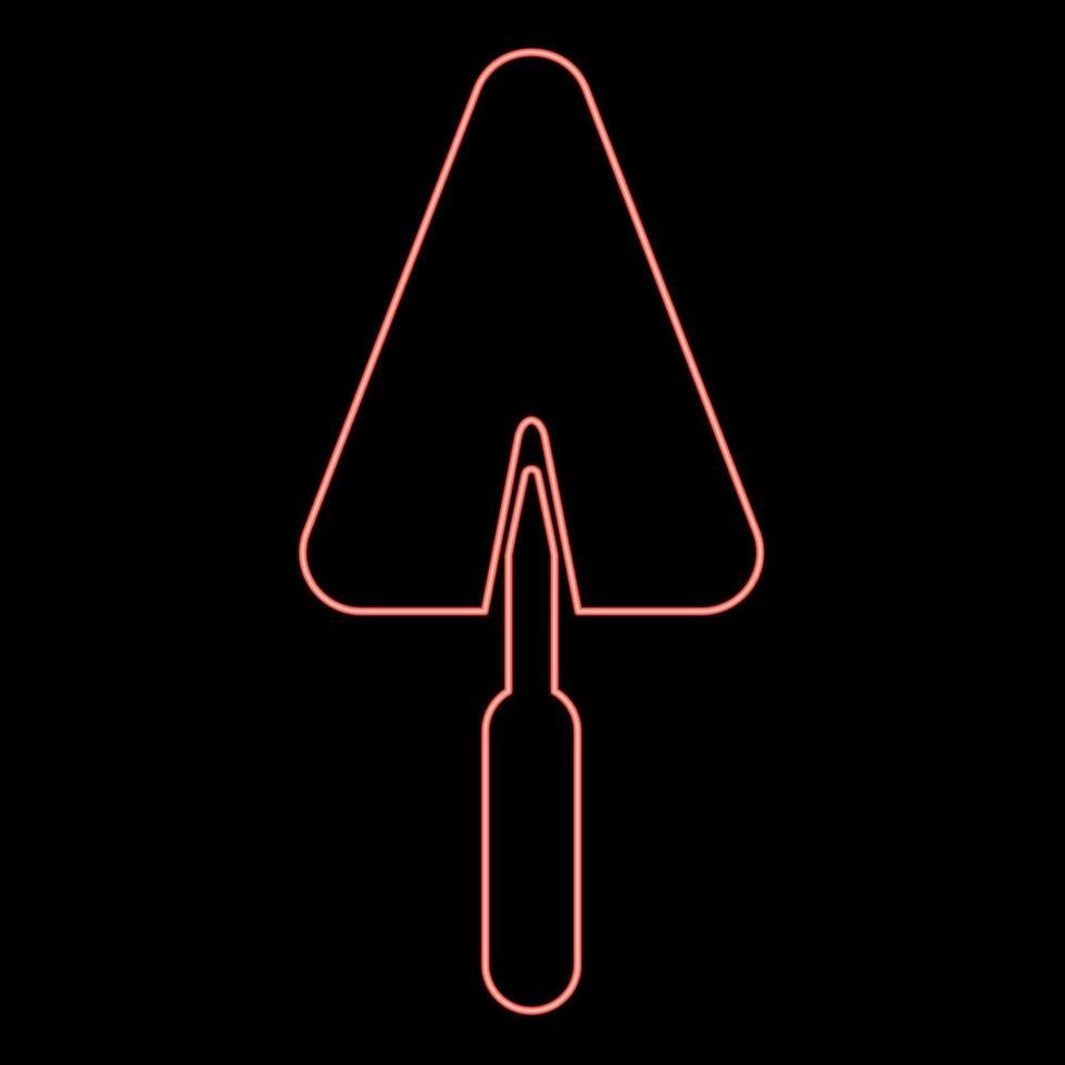 neon troffel stucwerk troffels rood kleur vector illustratie beeld vlak stijl