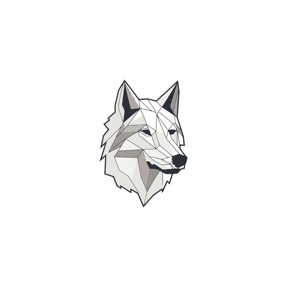 ai gegenereerd meetkundig kleurrijk wolf logo vector icoon ontwerp sjabloon