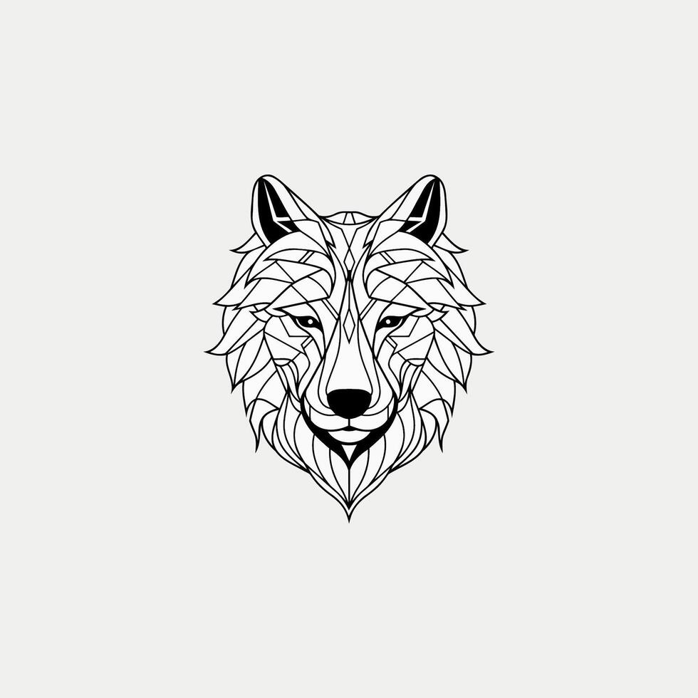 ai gegenereerd meetkundig kleurrijk wolf logo vector icoon ontwerp sjabloon