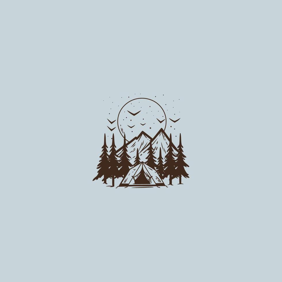 ai gegenereerd camping logo vector icoon vlak ontwerp