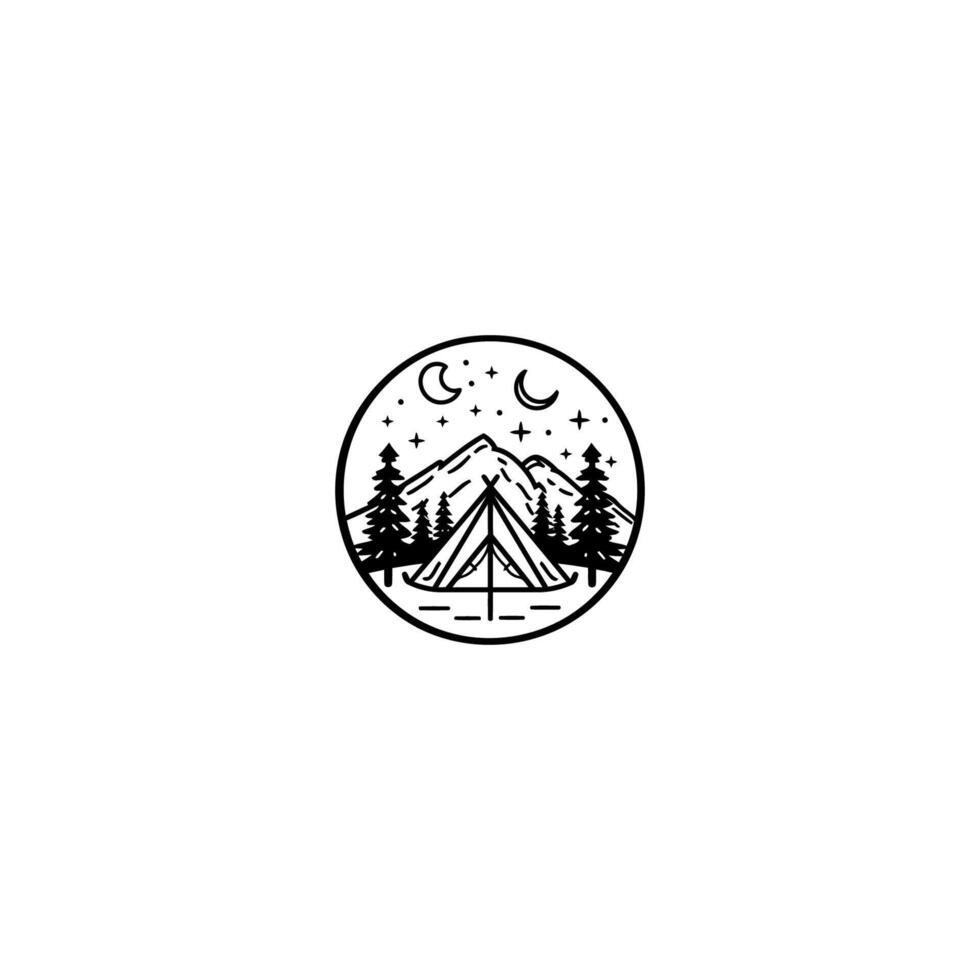 ai gegenereerd camping logo vector icoon vlak ontwerp sjabloon
