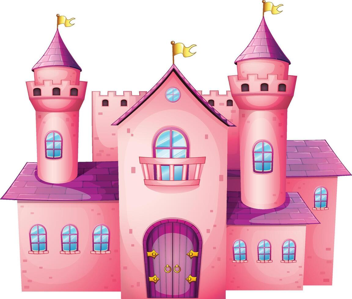 ai gegenereerd ai generatief een roze gekleurde kasteel royalty Aan transparant achtergrond vector