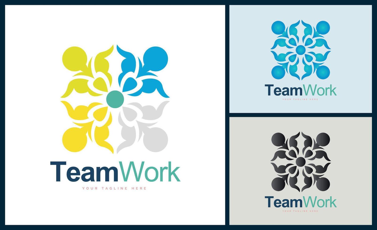 team werk verbinding mensen patroon logo ontwerp sjabloon voor merk of bedrijf en andere vector