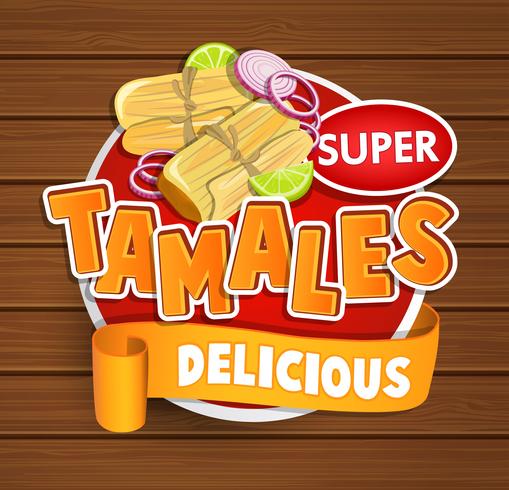 Tamales heerlijk logo, symbool, sticker. vector