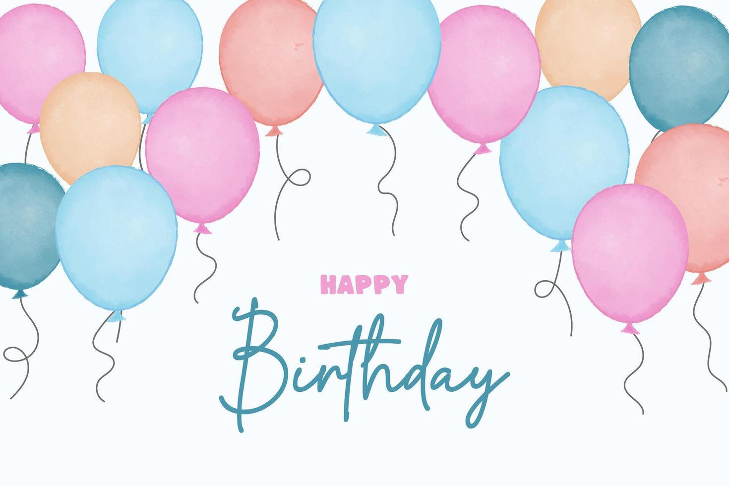 kaarten voor uitnodiging, verjaardag. waterverf ballonnen illustratie vector