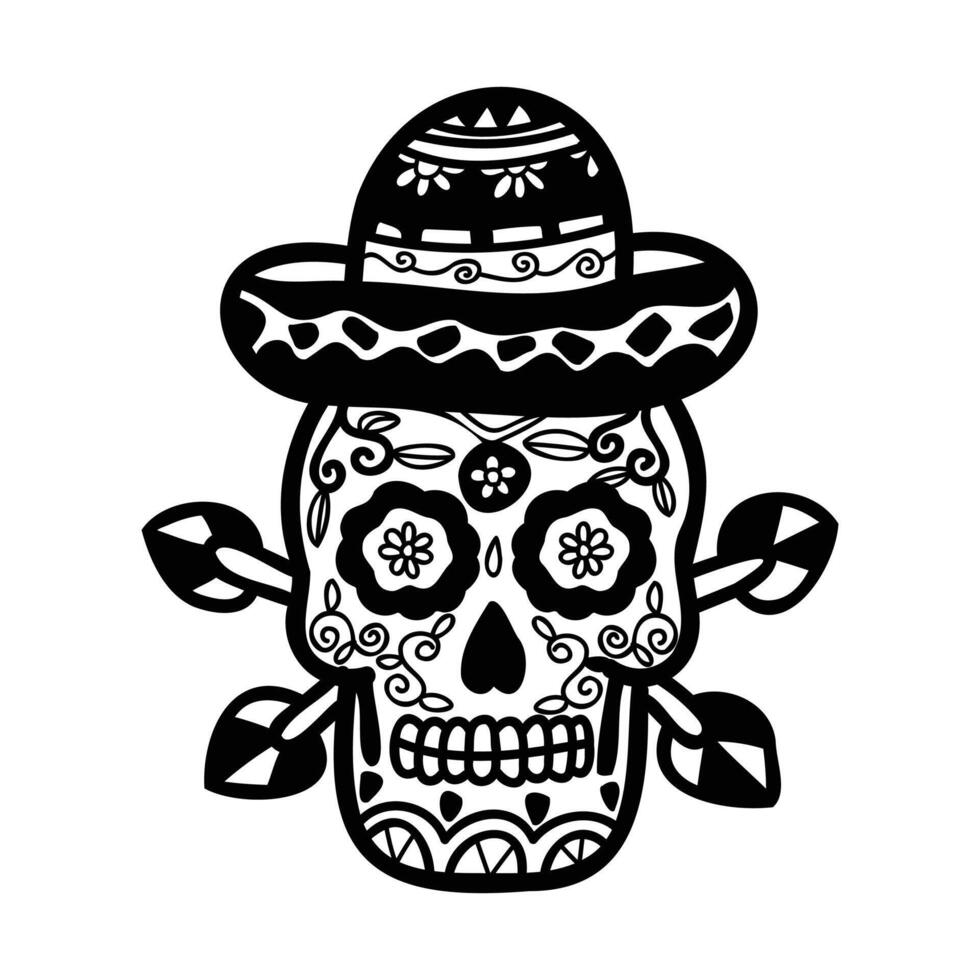 isoleren calavera Mexicaans schedel hand- getrokken illustratie Aan achtergrond vector