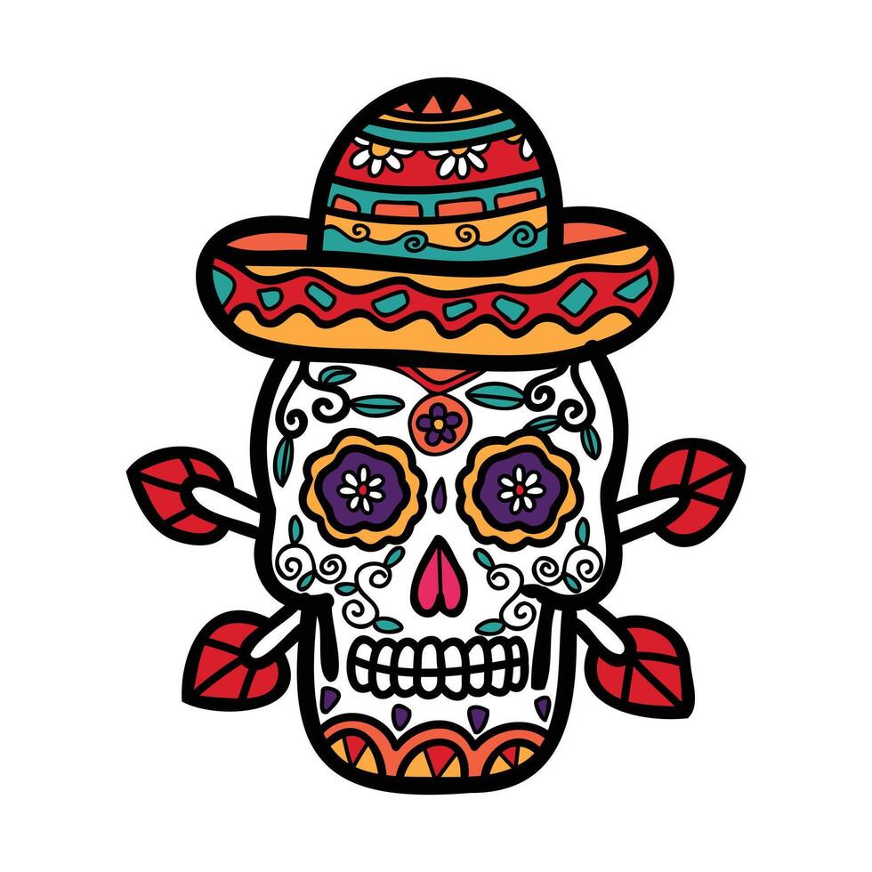 isoleren calavera Mexicaans schedel hand- getrokken illustratie Aan achtergrond vector