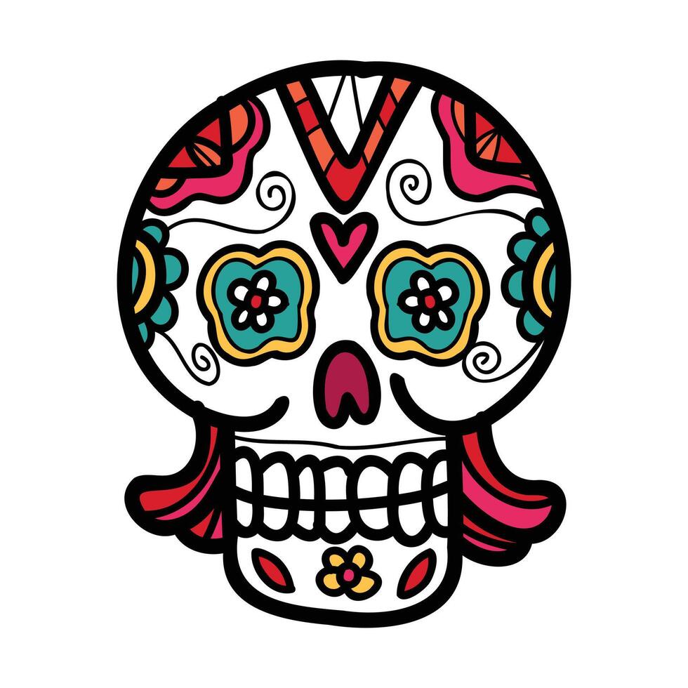 isoleren calavera Mexicaans schedel hand- getrokken illustratie Aan achtergrond vector