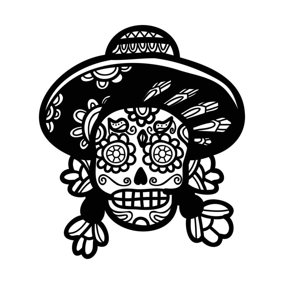 isoleren calavera Mexicaans schedel hand- getrokken illustratie Aan achtergrond vector