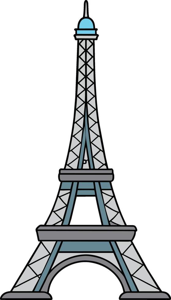 hand- getrokken eiffel toren vector illustratie