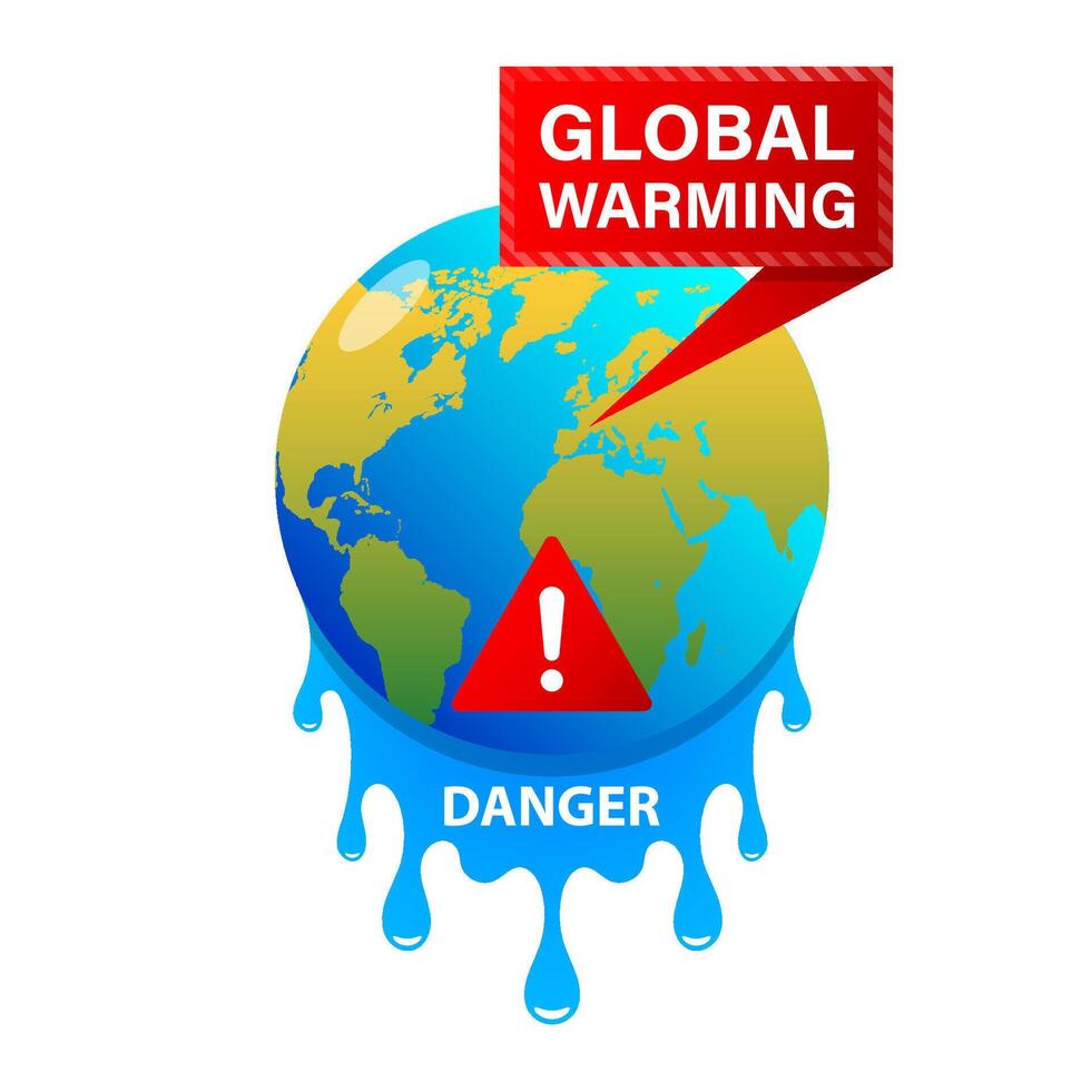 globaal opwarming concept Gevaar heet smeltend. vector illustratie