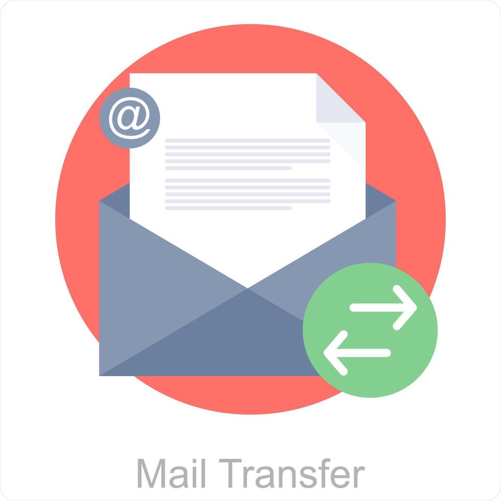 mail overdracht en mail icoon concept vector