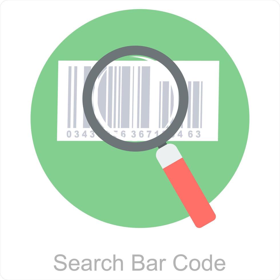 zoeken bar code en bar icoon concept vector