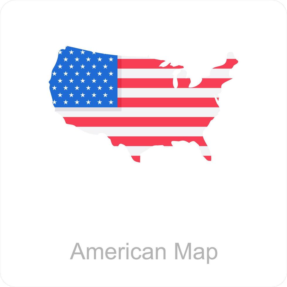 Amerikaans kaart en kaart icoon concept vector