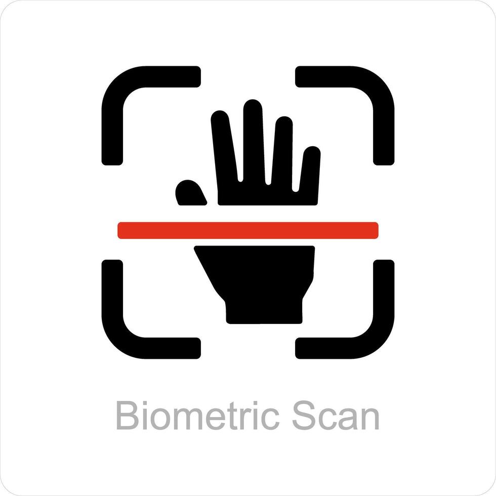 biometrisch scannen en scannen icoon concept vector