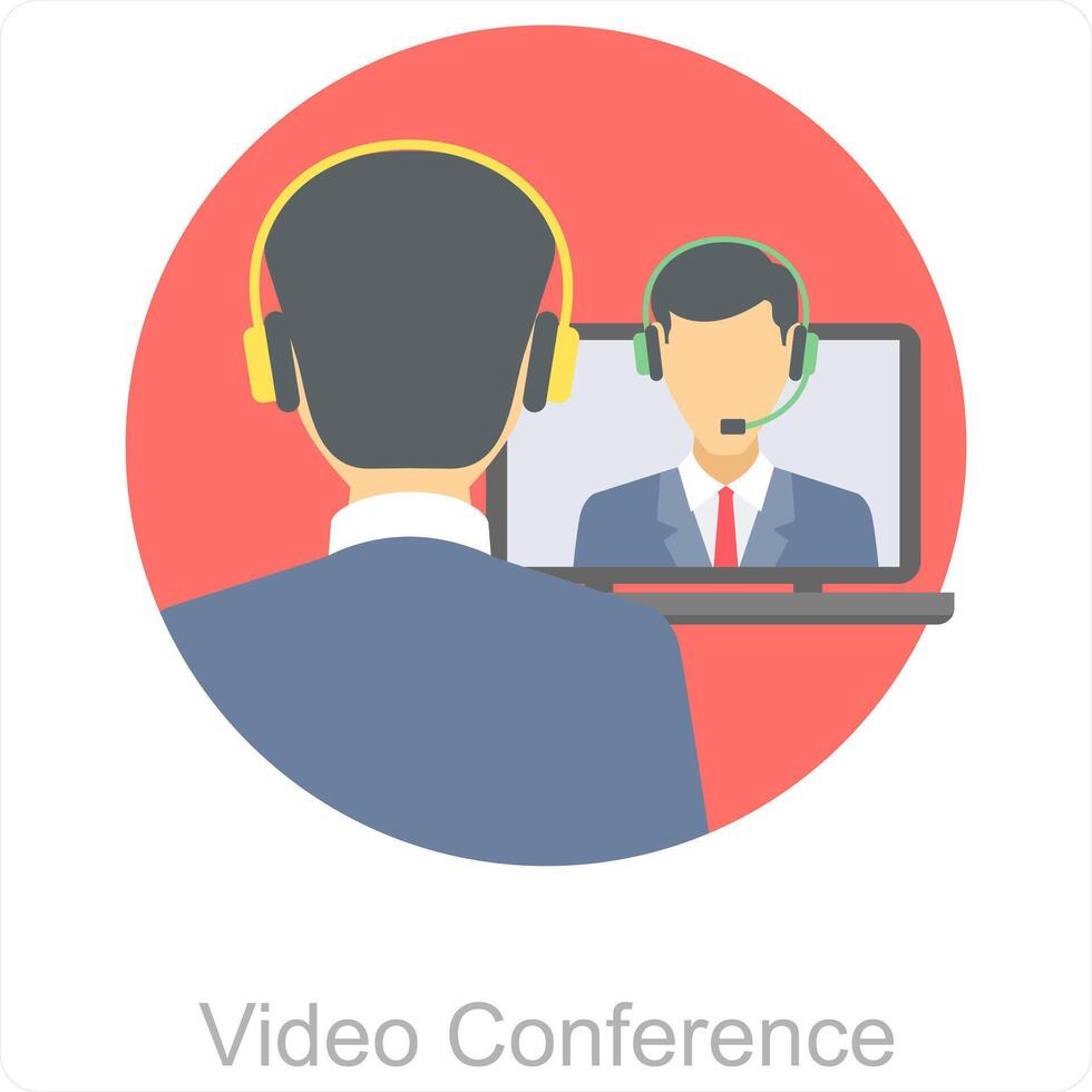 video conferentie en vergadering icoon concept vector